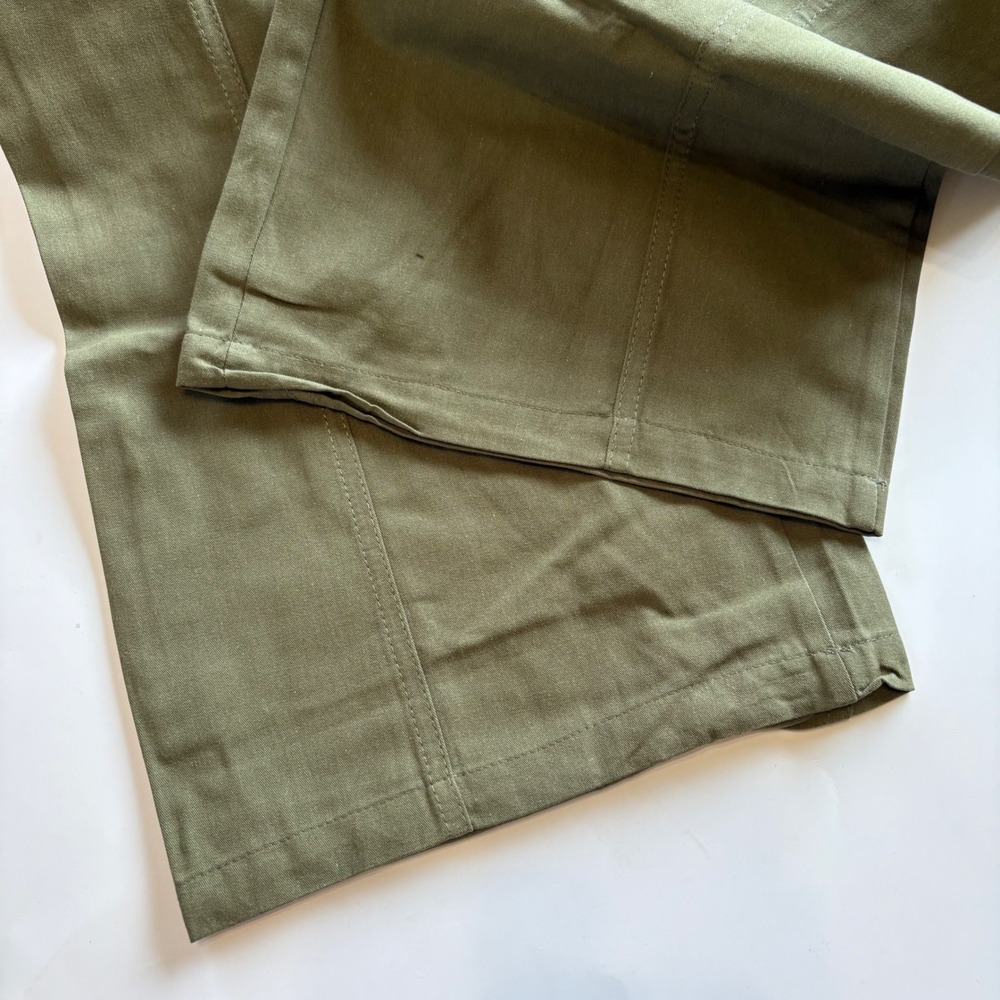 Qinsen Women's Small Olive Green High‎ Waist Wide Leg Cargo Pants Elastic NWT - Picture 9 of 10